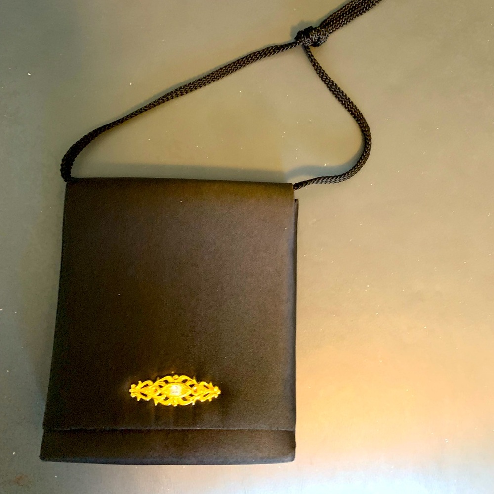 New Black satin purse